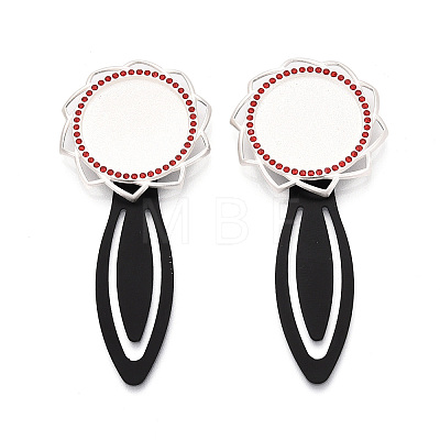 Alloy & Iron Bookmark Cabochon Settings PALLOY-N184-10S-1