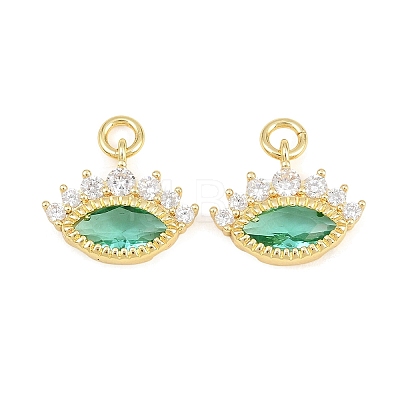 Brass Colorful Cubic Zirconia Pendants KK-E800-04G-1