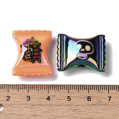 Halloween UV Plating Acrylic Beads OACR-H123-20-1