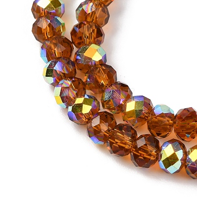 Electroplate Transparent Glass Beads Strands EGLA-A046-01A-12-1