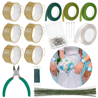 PU Leather with Iron Slap Bracelets DIY-HS0002-63A-1