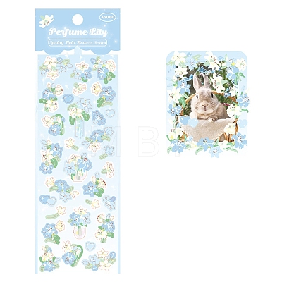 Flowers with Rabbits Paper Sticker PW-WGCFCFE-10-1