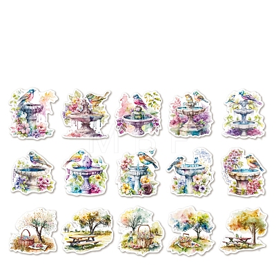 30Pcs Picnic Theme Paper Self-Adhesive Stickers PW-WG95360-01-1