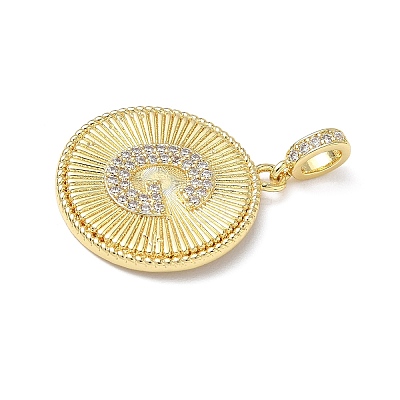 Brass Micro Pave Clear Cubic Zirconia Pendants KK-L253-17G-G-1