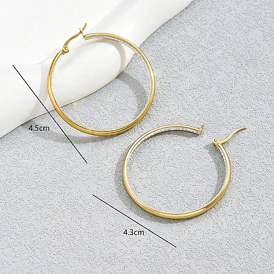Vintage Stainless Steel Hoop Earrings X-ZA9910-1