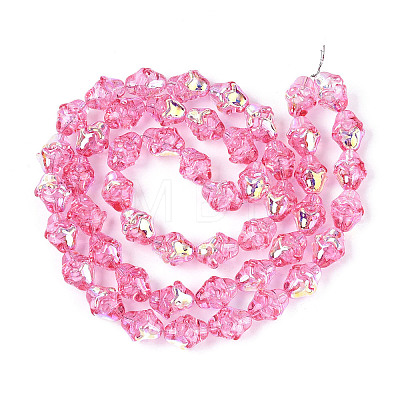 Electroplate Transparent Glass Beads Strands EGLA-N020-03E-1