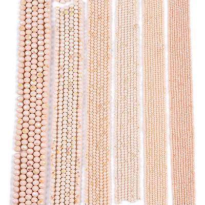 Electroplate Opaque Solid Color Glass Beads Strands EGLA-A044-P1mm-L05-1