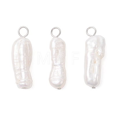 Natural Baroque Pearl Keshi Pearl Pendants PALLOY-JF04553-02-1