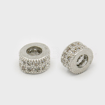 Brass Cubic Zirconia Beads ZIRC-F001-108-1