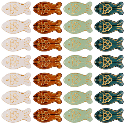 60Pcs 4 Colors Glass Beads GLAA-SC0003-46-1