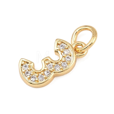Brass Micro Pave Clear Cubic Zirconia Charms KK-G544-04G-03-1