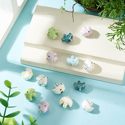 14Pcs Handmade Porcelain Ceramic Beads PORC-TA0001-76-1
