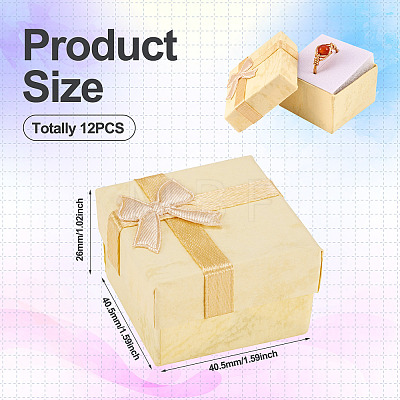Square Paper Jewelry Ring Gift Boxes with Bowknot CON-TAC0010-80D-1