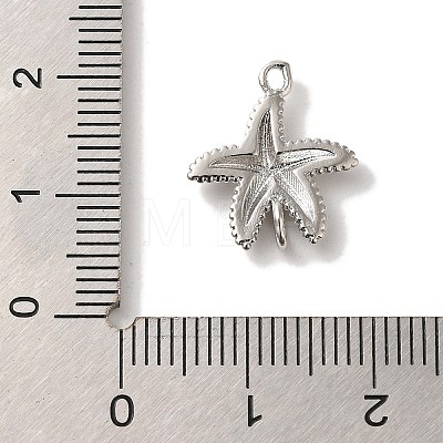 Rack Plating Brass Starfish Connector Charms Links KK-U027-03P-1