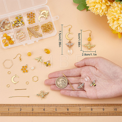 DIY Bee Dangle Earring Making Kit DIY-SC0020-43-1