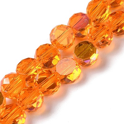 Transparent Electroplate Glass Beads Strands GLAA-Q099-D01-08-1
