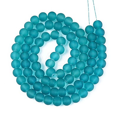 Baking Paint Transparent Glass Bead Strands GLAA-S031-10mm-37-1