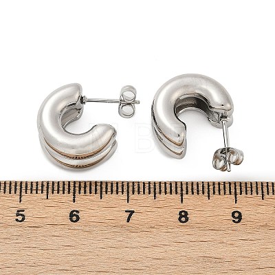 304 Stainless Steel C-Shaped Stud Earrings EJEW-S272-01P-1