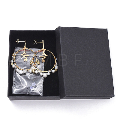 Dangle Stud Earrings EJEW-JE04065-01-1