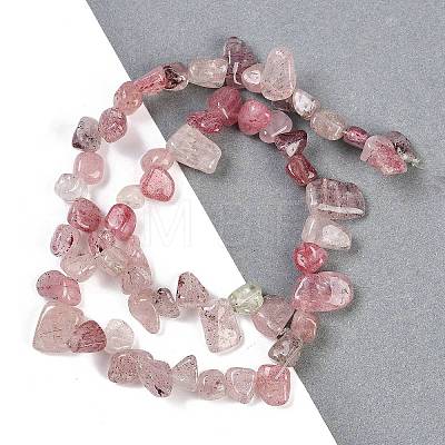 Natural Strawberry Quartz Nuggets Beads Strands G-B125-A20-01-1