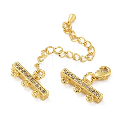 Rack Plating Brass Micro Pave Cubic Zirconia Chain Extender KK-A234-029A-G-1