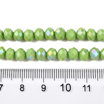 Electroplate Opaque Solid Color Glass Beads Strands EGLA-A044-P6mm-L30-1