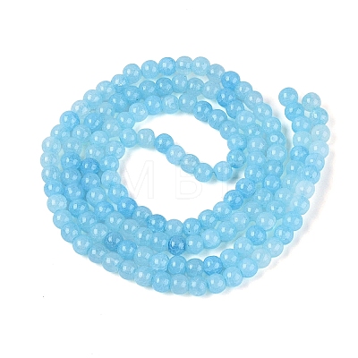 Ombre Effect Dyed Crackle Glass Beads Strands GLAA-Q106-01A-B05-1