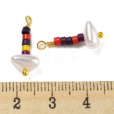 ABS Plastic Imitation Pearl Pendants KK-C046-01E-1