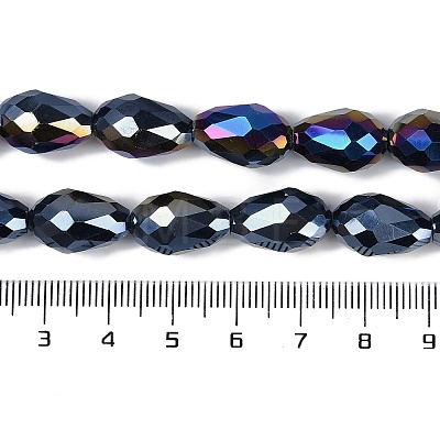Opaque Solid Color Electroplate Glass Beads Strands X-EGLA-N013-P4mm-B01-1