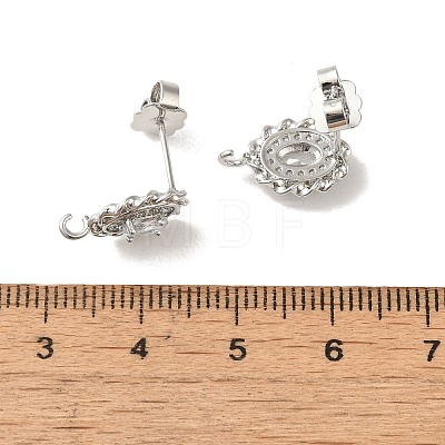 Rack Plating Brass Oval Stud Earrings Findings EJEW-H004-06P-1