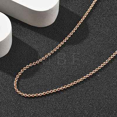 Brass Rolo Chains Necklaces for Women NJEW-D302-22RG-1