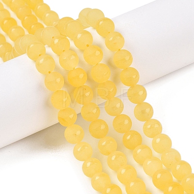 Frosted Natural White Jade Beads Strands G-T138-8mm-209J-1