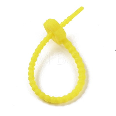 Flower Shape Silicone Cable Zip Ties AJEW-C034-01D-1