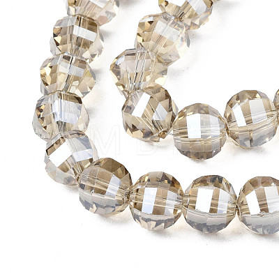 Electroplate Transparent Glass Beads Strands EGLA-N002-30-F03-1