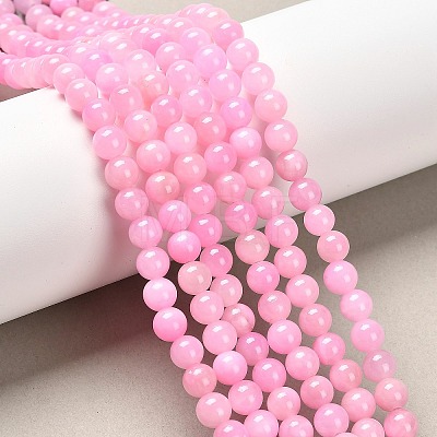 Natural Mashan Jade Round Beads Strands X-G-D263-6mm-XS23-1
