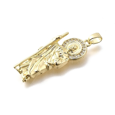 Brass Micro Pave Cubic Zirconia Pendants KK-P336-01H-G-1