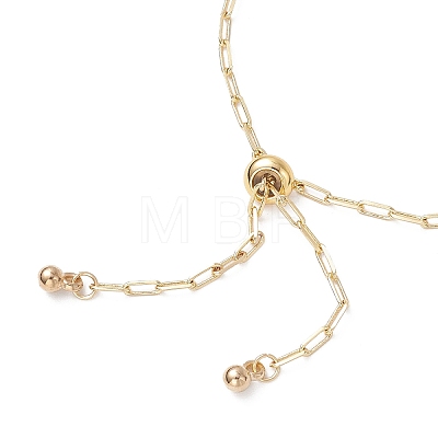 Adjustable Brass Paperclip Chain Slider Bracelet Making X-BJEW-JB01381-1