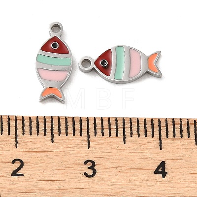 304 Stainless Steel Enamel Charms STAS-D018-04P-1