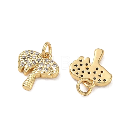Brass Micro Pave Clear Cubic Zirconia Charms CU-CBAF0F8-15G-1