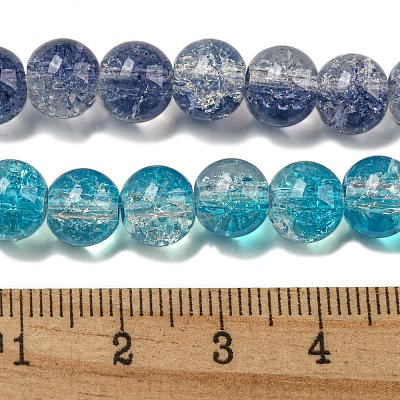 Transparent Crackle Baking Painted Glass Beads Strands DGLA-T003-01A-M-1