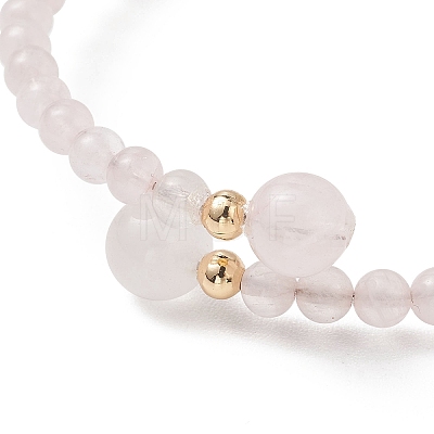 Natural Gemstone Beaded Cuff Bangles BJEW-JB13328-1