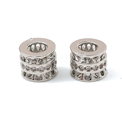 Brass Micro Pave Cubic Zirconia Beads KK-C155-21P-1