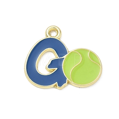 Tennis Alloy Enamel Pendants AL-CBA292F-02E-G-1