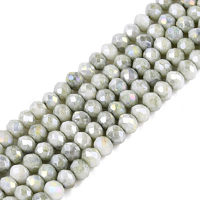 Anti-Tarnish Electroplate Rondelle Glass Beads Strands EGLA-T021-3mm-17-02-1