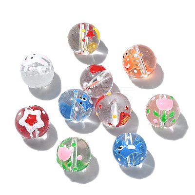 32Pcs 8 Styles Transparent Handmade Lampwork Beads LAMP-CJ0001-79-1