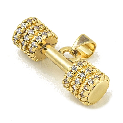 Rack Plating Brass Pave Cubic Zirconia Pendants KK-U029-24G-1