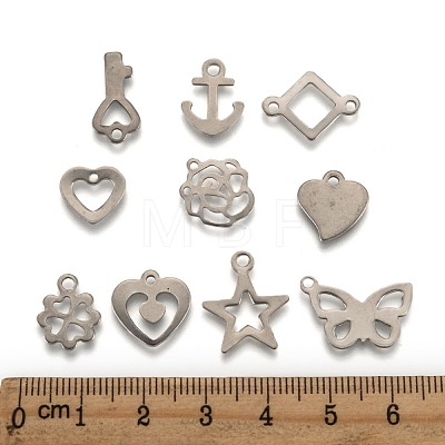 Mixed Shapes 201 Stainless Steel Pendants STAS-R071-25-1