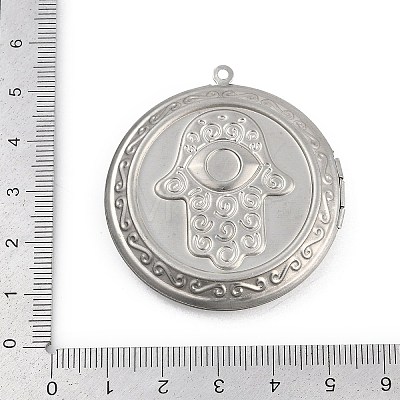 304 Stainless Steel Locket Pendants STAS-M090-04P-1