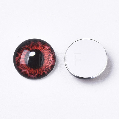 Flat Back Glass Cabochons GGLA-R023-10mm-01-1