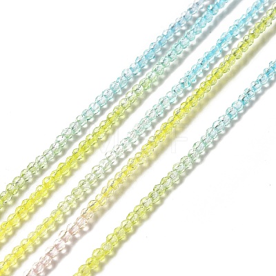 Transparent Gradient Color Glass Beads Strands GLAA-H021-01A-14-1